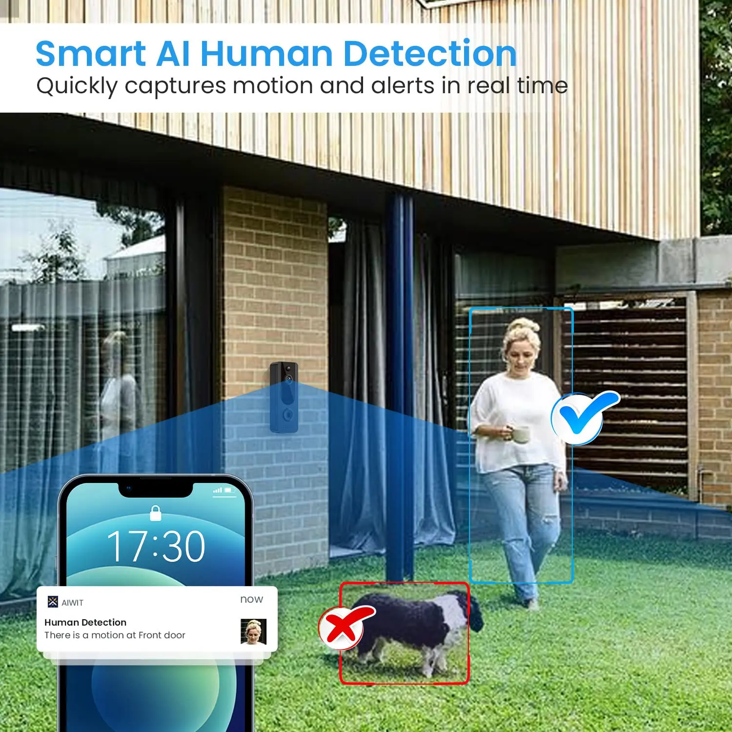 Smart Home Wireless WiFi Video Doorbell Camera PIR Human Detection Outdoor Door Bell Intercom Night Vision Security Protection