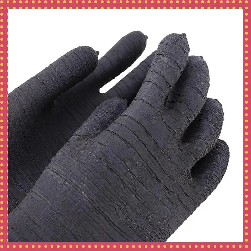 

B74A 8X Rubber Black Sandblaster Gloves Stripe Abrasive Sand Blasting Gloves For Blasting Cabinet 65X30cm