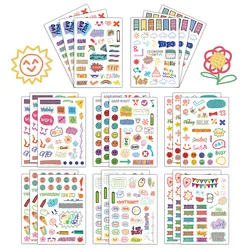 8PCS Creative Hand drawn Element Plan Book Graffiti Stickers Decoration DIY Bookboard Notebook Desktop Waterproof Stickers