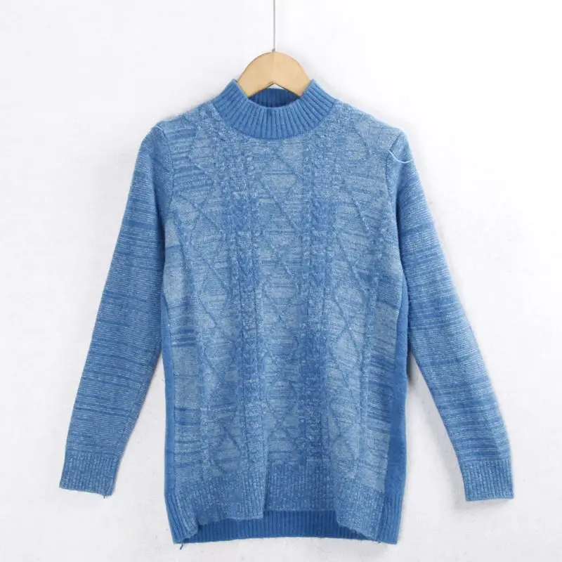 Maglione lavorato a maglia di colore misto f Collo alto Autunno Inverno Caldo interno Twist Tessuto Elastici Donna Faion Commute Sle