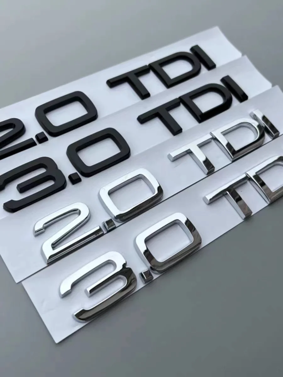 

Автомобильный 3D ABS 2,0 3,0 TDI буквы логотипа, эмблема, наклейки, наклейка для Audi A3 A4 A6 A8 A5 Q3 Q5 Q7 Q2 V6, аксессуары для стайлинга