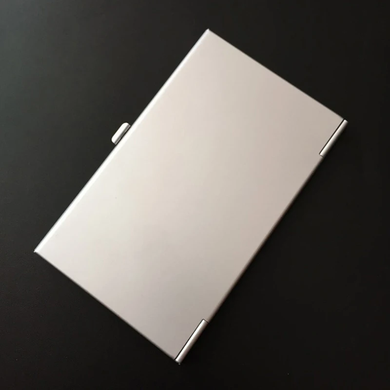 الفولاذ المقاوم للصدأ الأعمال ID حافظة بطاقات الائتمان ، حامل صندوق صغير معدني ، صناديق التخزين ، جيب 9.3x5.7x0.7 سنتيمتر ، اكسسوارات مكتب التموين