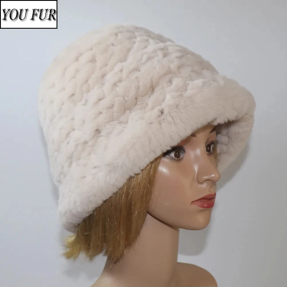 

Knitted Winter Women Real Rex Rabbit Fur Hat Natural Warm Rex Rabbit Fur Hats Lady Quality Thick 100% Genuine Rex Rabbit Fur Cap