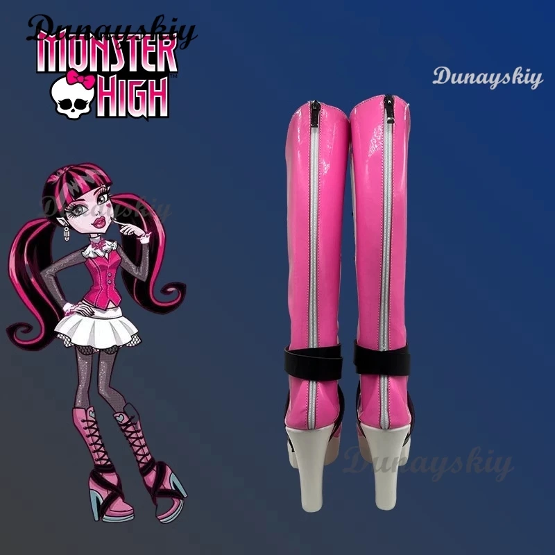 Draculaura Cosplay Anime Monster Cosplay Draculaura High Heel Boots Halloween Carnival Custom Made Shoes