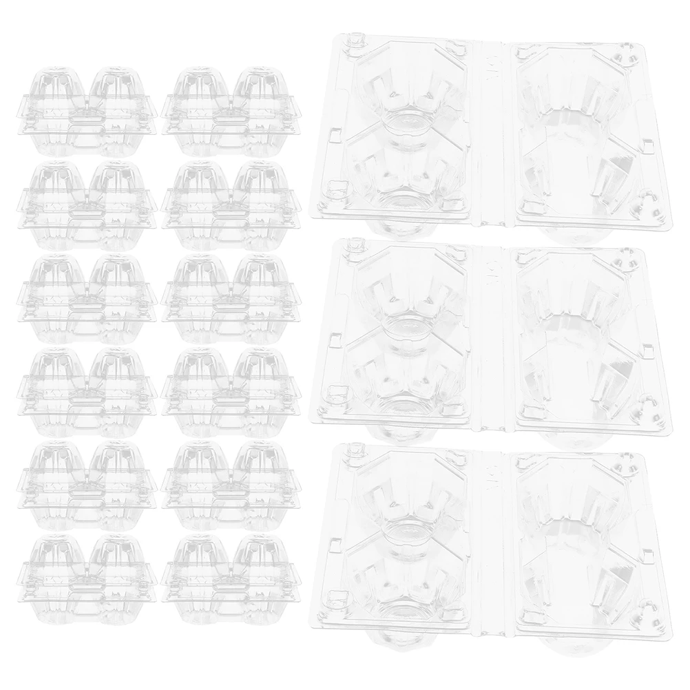 

100pcs Carton Boxes Transparent Egg Holder for Chicken Eggs Storage Packaging Container Bulk Egg Crate Medium Size