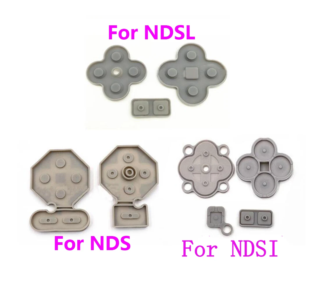 Nds、ds、ndsl、dsl、ndsi、交換部品、キーシリコン、1セット用の導電性ゴムボタンパッド