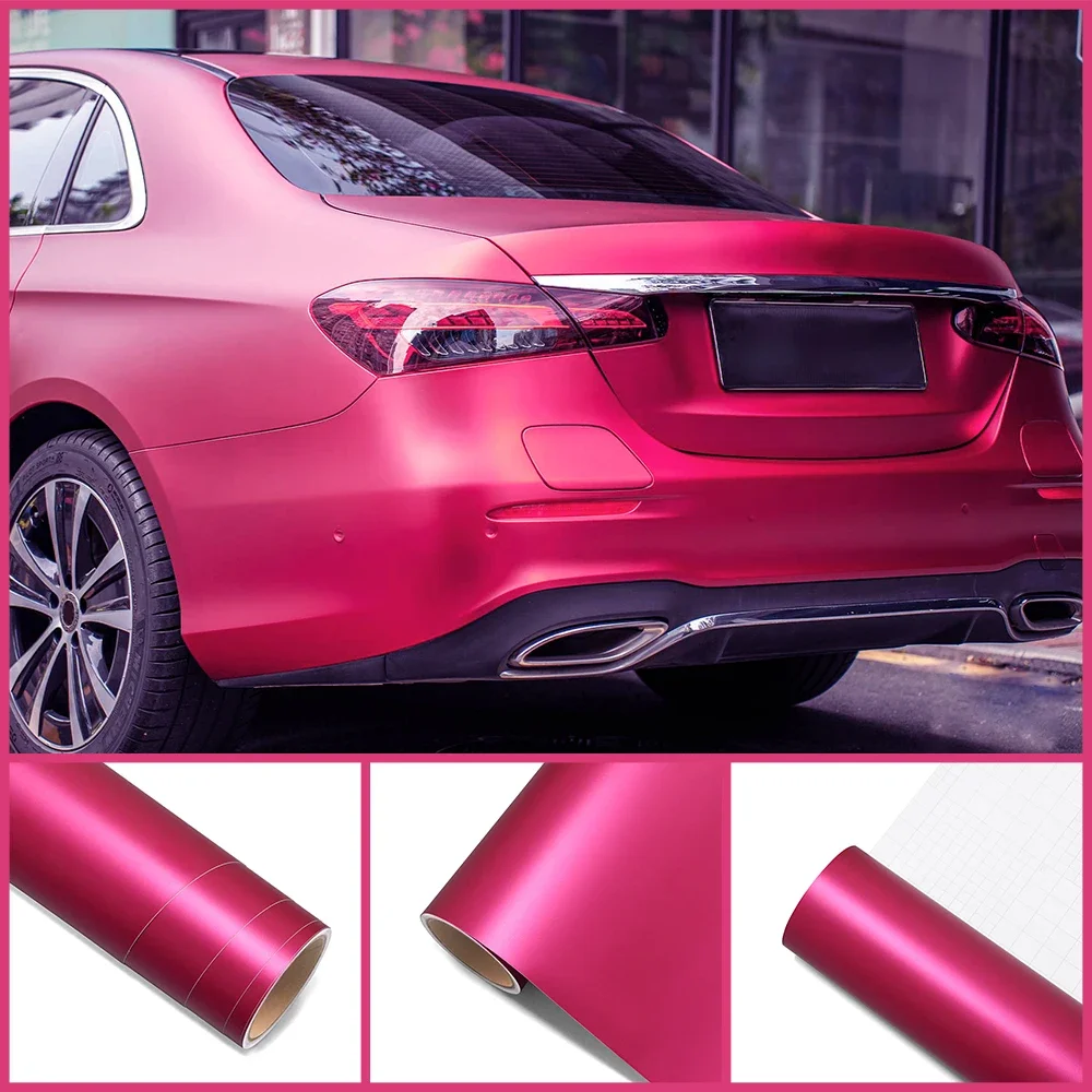 

Matte Ice Film Rose Red Car Whole Body Wrap Vinyl Film Auto Color Change Sticker Protective Paper Decal DIY Tuning Accessories