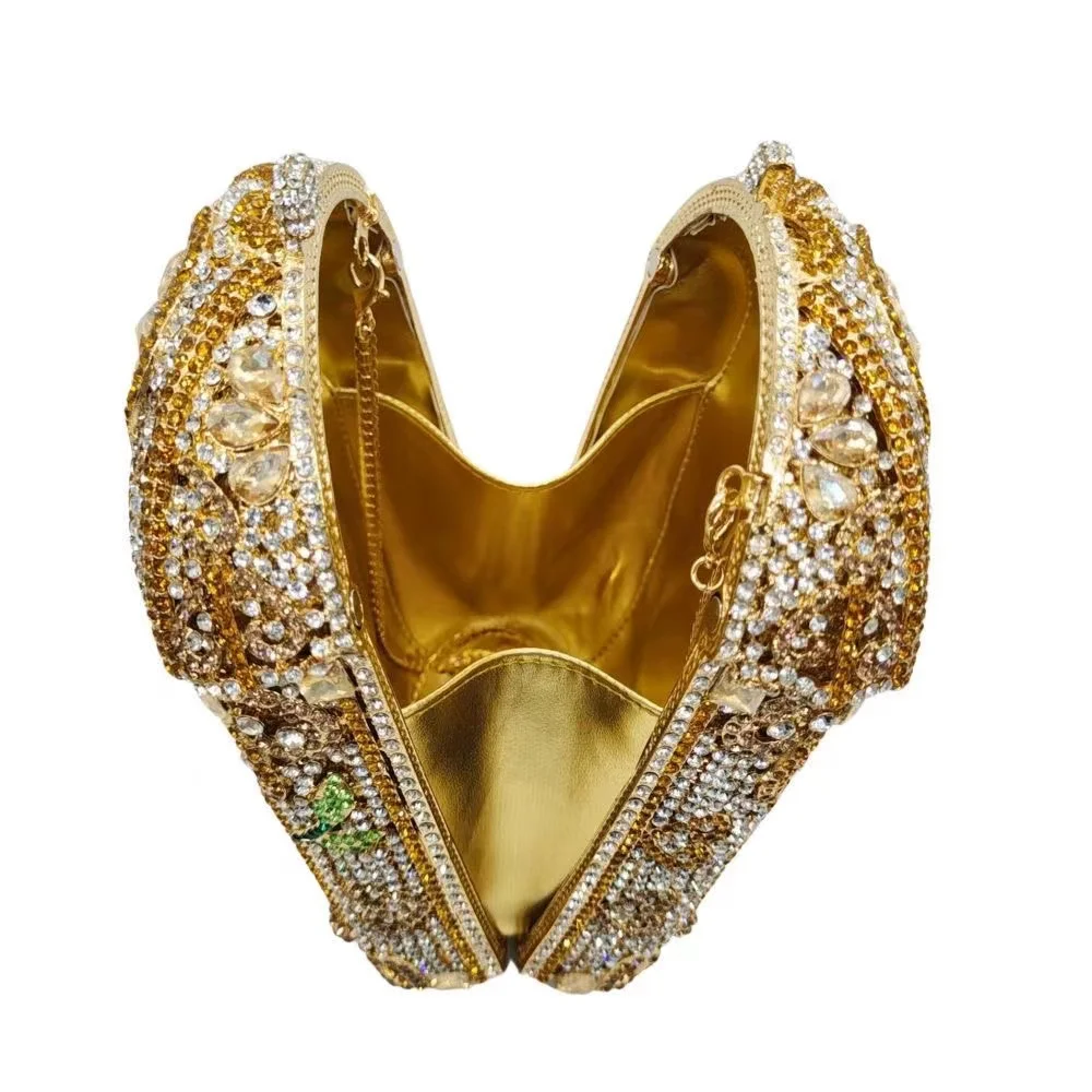 Glitter Birdcage Women Handbag Luxury Metal Box Wedding Party Clutch Purse Crystal Rhinestone Diamond Evening Bag Shoulder Bag