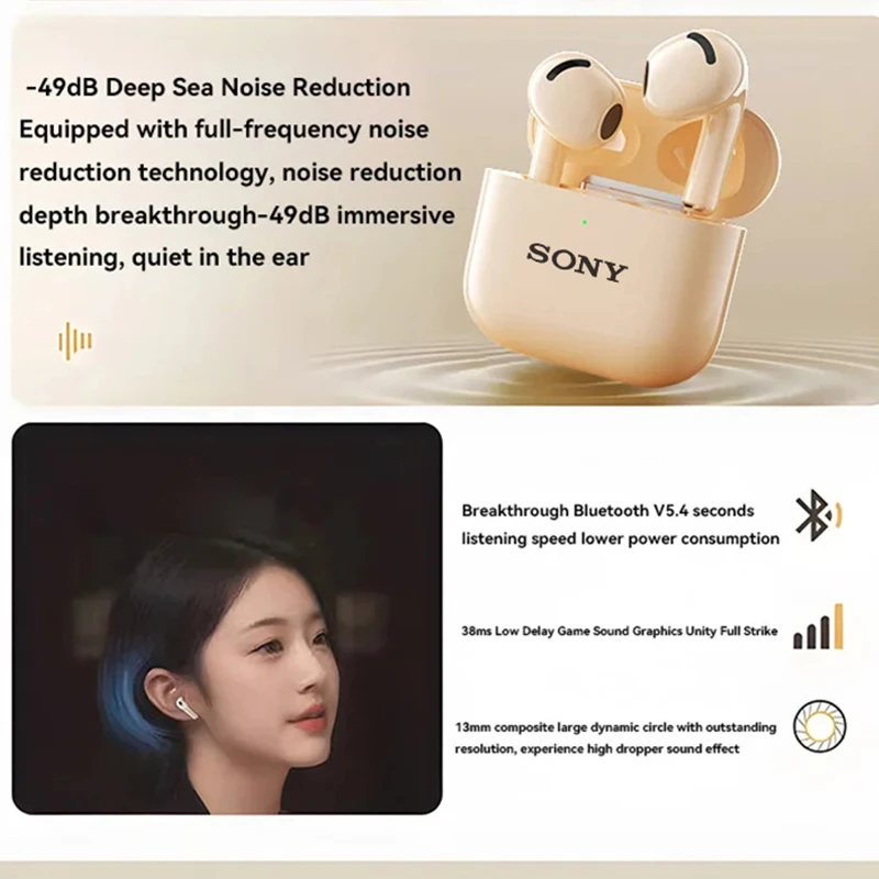 سماعات أذن بلوتوث لاسلكية من سوني، سماعات رأس للحد من الضوضاء، سماعات أذن نصف داخل الأذن مع ميكروفون، سماعة رأس رياضية لهاتف iPhone Xiaomi #4