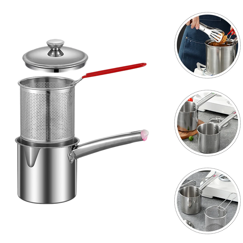 

Stainless Steel Deep Fryer Oil Filtration Large Capacity Frying Pot Household Multi-functional Cooking Pan Fry Boiling Stewing