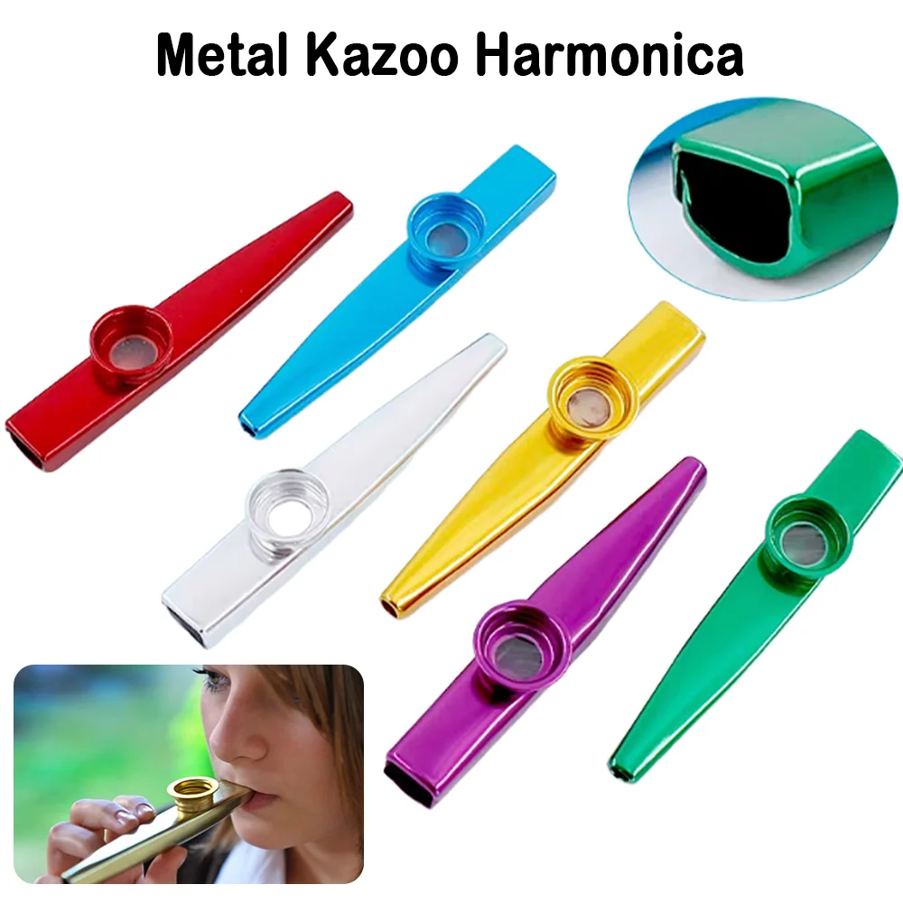 Metal Kazoo Musical Instrument Orff Percussion Musical Instruments Flutes Diaphragm Mouth Kazoos Preschool Teaching Aids Music