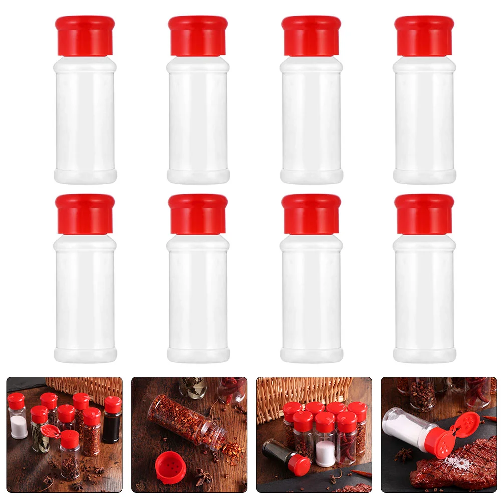 8 Pcs Castor Sealed Container Spice Jar Picnic Salt Shaker Pepper Seasoning Dispenser and Shakers Multifunction