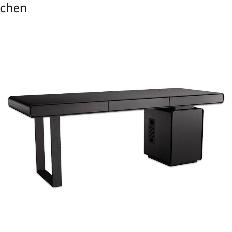 desk solid wood adult small apartment living room modern host hidden cabinet office computer desk 5
