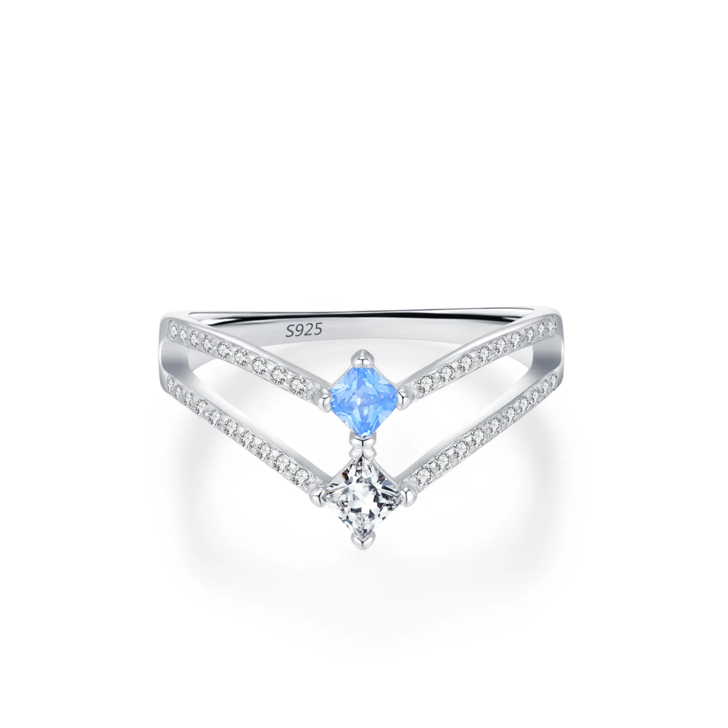 

AAA CZ 925 Sterling Silver Finger Ring AAA CZ Blue Glacier Water Drop European For Women Birthday Party Wedding Gift Jewelry