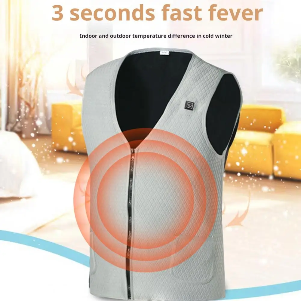 Battery Powered Vest Waterproof Electric Vest with 3 Temperature Battery Powered Jacket for Men Women V-neck for Winter