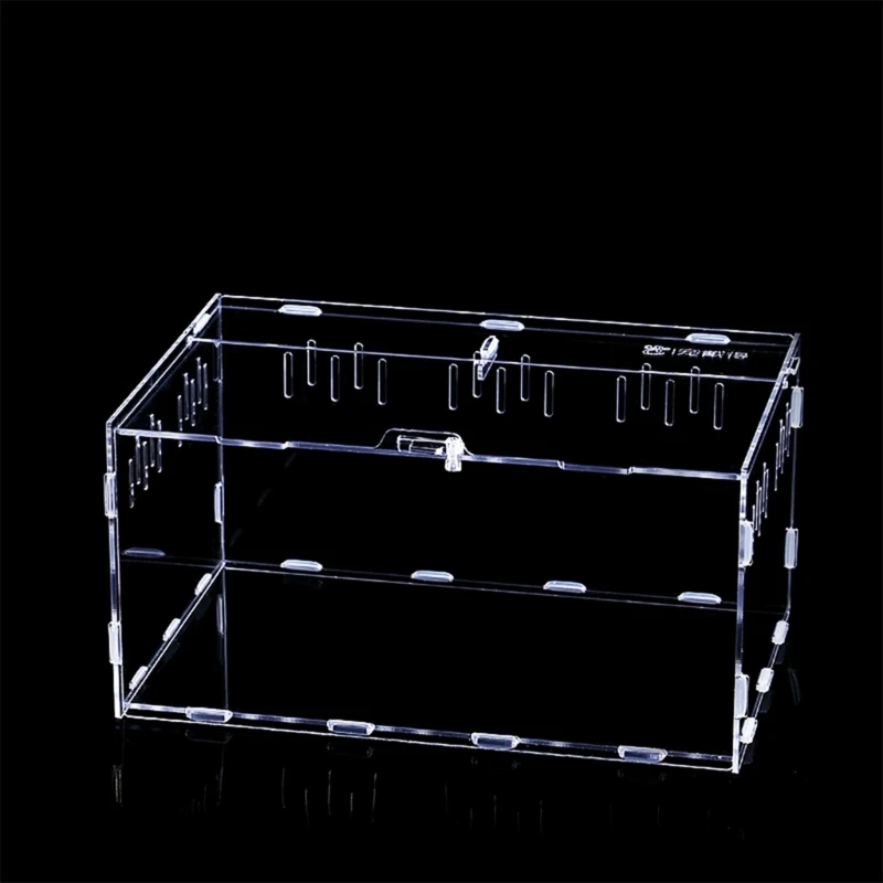 

Reptiles Feeding Box Breeding Cases Portable Acrylic Terrarium Clear Insect Habitat for Mini Lizards Pet Centipedes