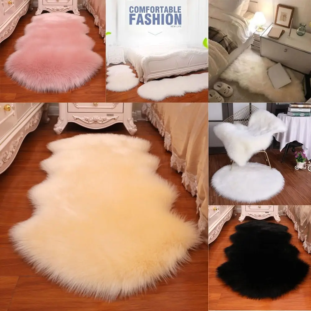 Soft Faux Fluffy Shaggy Rugs Artificial Sheepskin Long Hair Carpet Floor Wool Fluffy Soft Mat Home Decor Non Slip