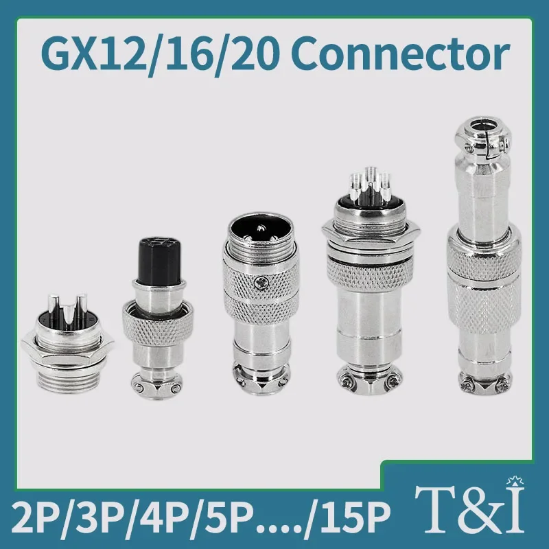 

5/10/20Set GX12 GX16 GX20 Aviation Connector Nut/ Docking Fixed Socket Plug 2 3 4 5 6 7 8 9 10 12 14 15Pin Circular Male Female