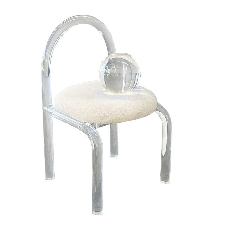 Transparent Acrylic Dining Chair for Bedroom Restaurant Photo Shoot Princess Theme Crystal Chair