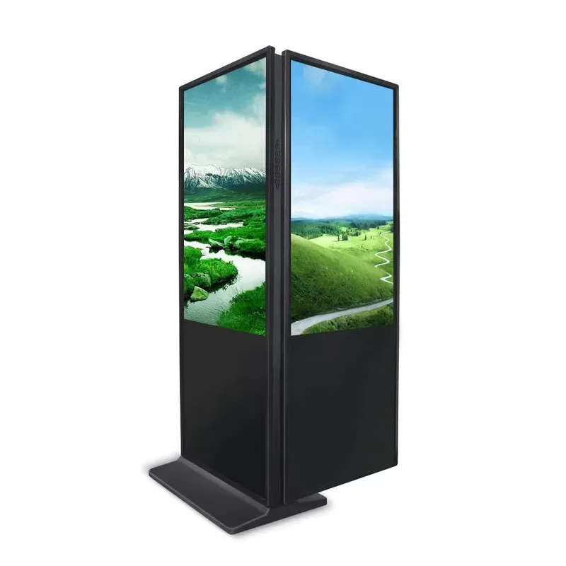 Double Sided Floor to Ceiling LCD Wireless Kiosk Advertising Digital Signage
