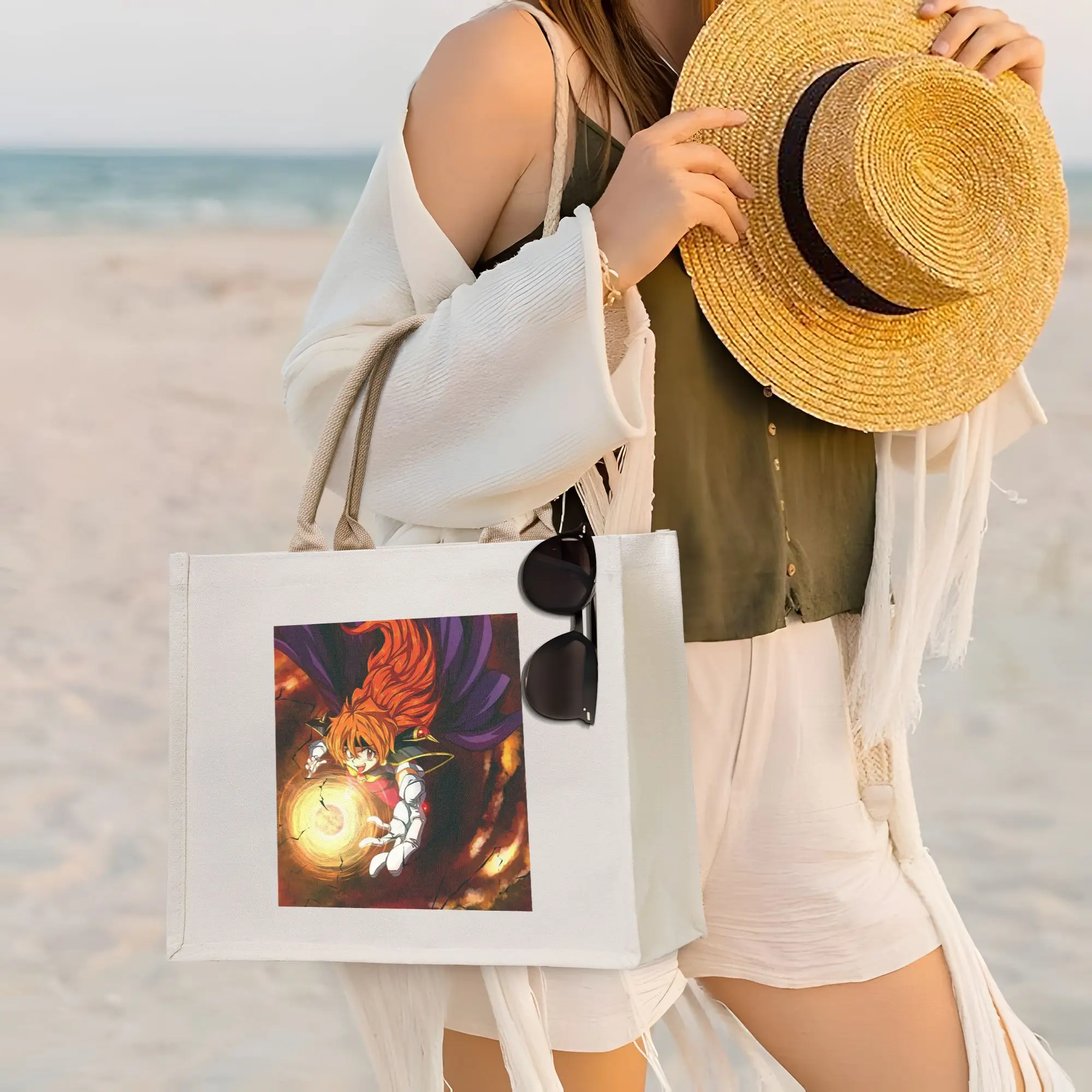 

Сумки для покупок Lina Inverse Dragon Slave Slayers, холщовая складная сумка-тоут для женщин, дорожная сумка через плечо