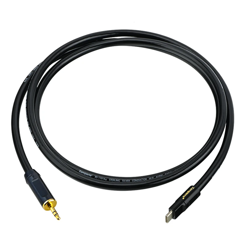 

Hi-end Sterling Silver 3.5mm To Type-C Cable for Car Aux Jack Mobile Phone Audio Headphone Speaker