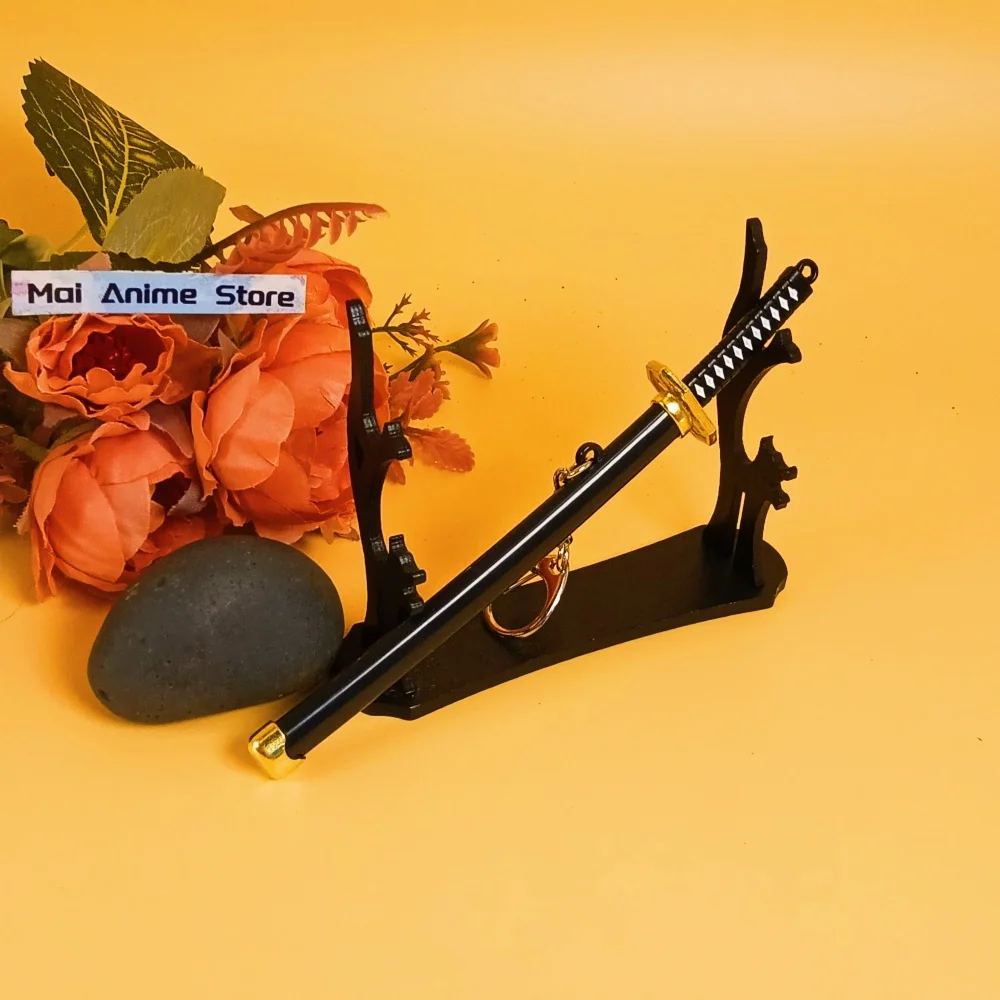 6 Zoll Metall Roronoa Zoro Katana Echtgröße Katana Anime Zoro Ninja Messer Original Samurai Säbel Fake Schwert Stahl Ungescharf Spielzeug Geschenk