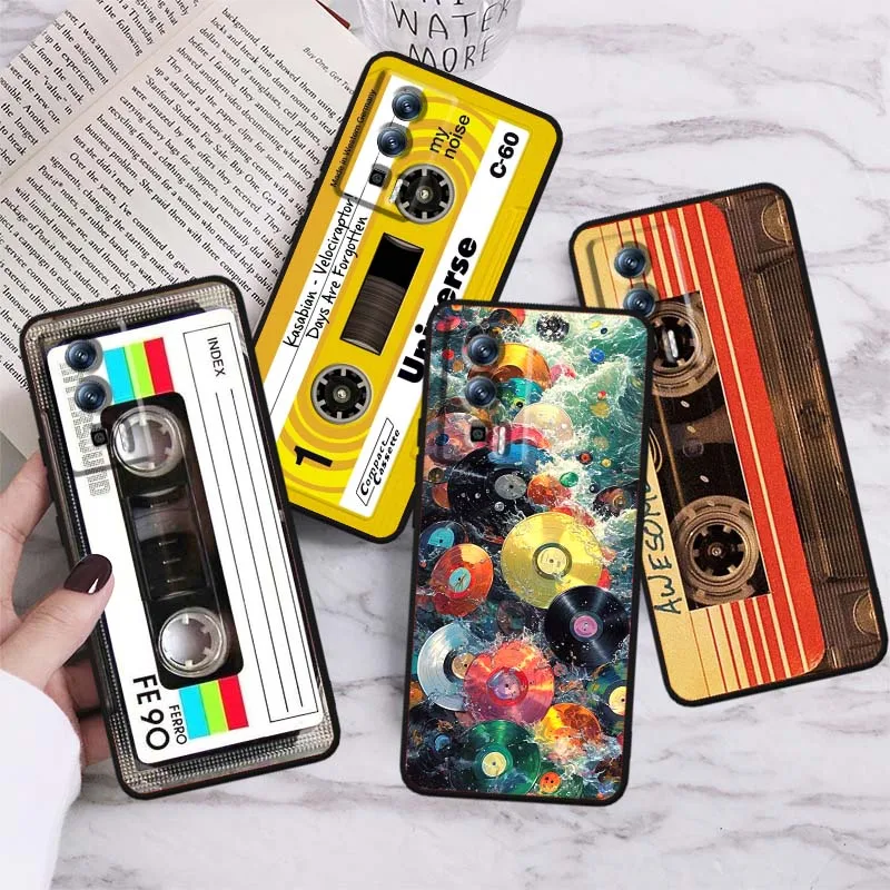 

Recording tape pattern Phone Case For Xiaomi Redmi 12 13C 12C 13 10C 9T A2 9A 9C 7A Note 10S 8T 10 9 8 Pro 4G 5G Black