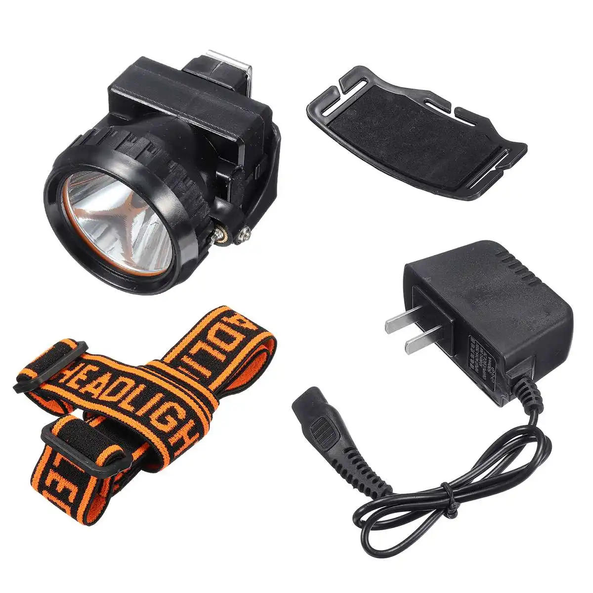 Miners Cordless Power LED Rechargeable Helmet Light Safety Head Cap Lamp Torch Working Headlamp Black Waterproof Headlamp Kit