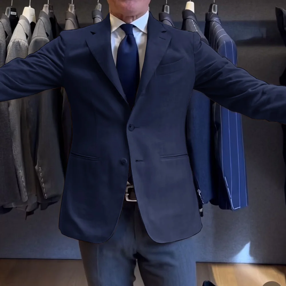 

Men's Social Coat Notch Lapel Fashion Suit Jackets for Man Polyester Business Solid Color Single-Breasted Casual Urban Blazers