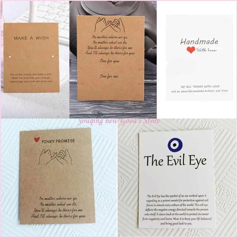 

57QA 100X Jewellery Packaging Bracelet Display Cards Make a for Wish 9cm X 7cm Personalised Message Card Student Life Best Wi