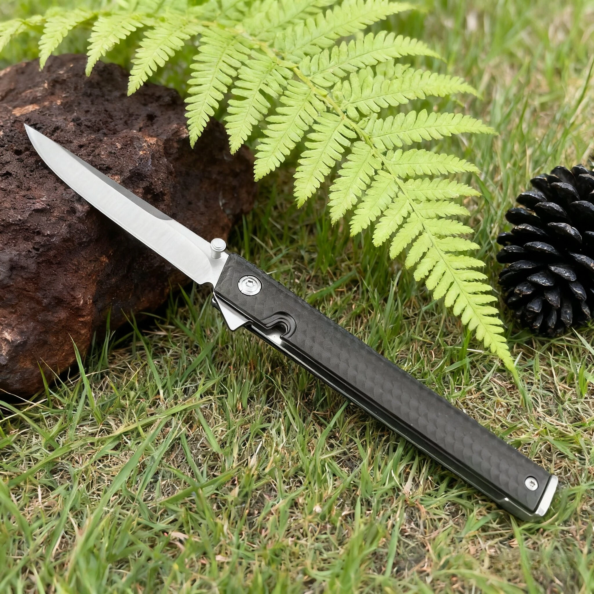 Popular cuchillo plegable M390 para exteriores, hoja 5Cr13Mov, mango de fibra de nailon, cuchillo portátil para acampar en la jungla, herramientas para senderismo y aventura