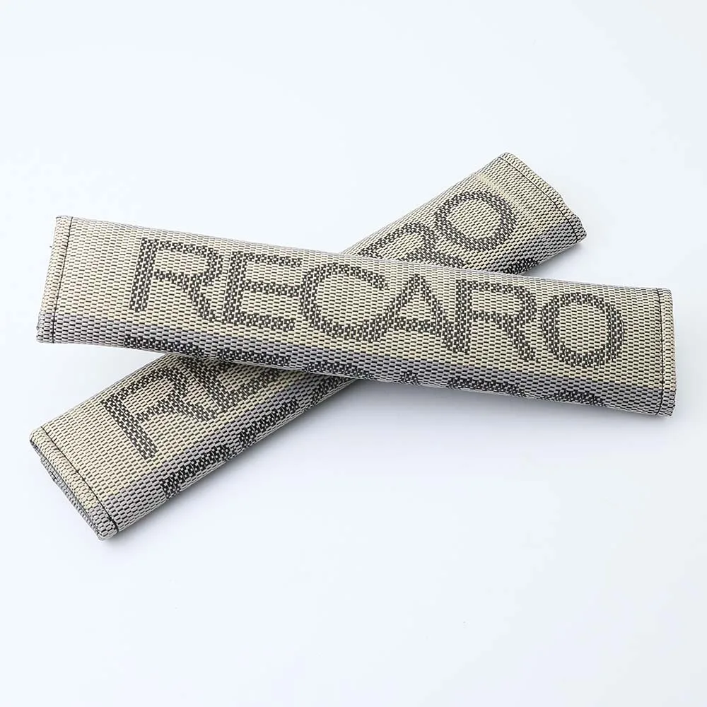 2pcs JDM Style RECARO Hyper Fabric Car Seat Belt Cover Shoulder Strap Pad Harness Pads