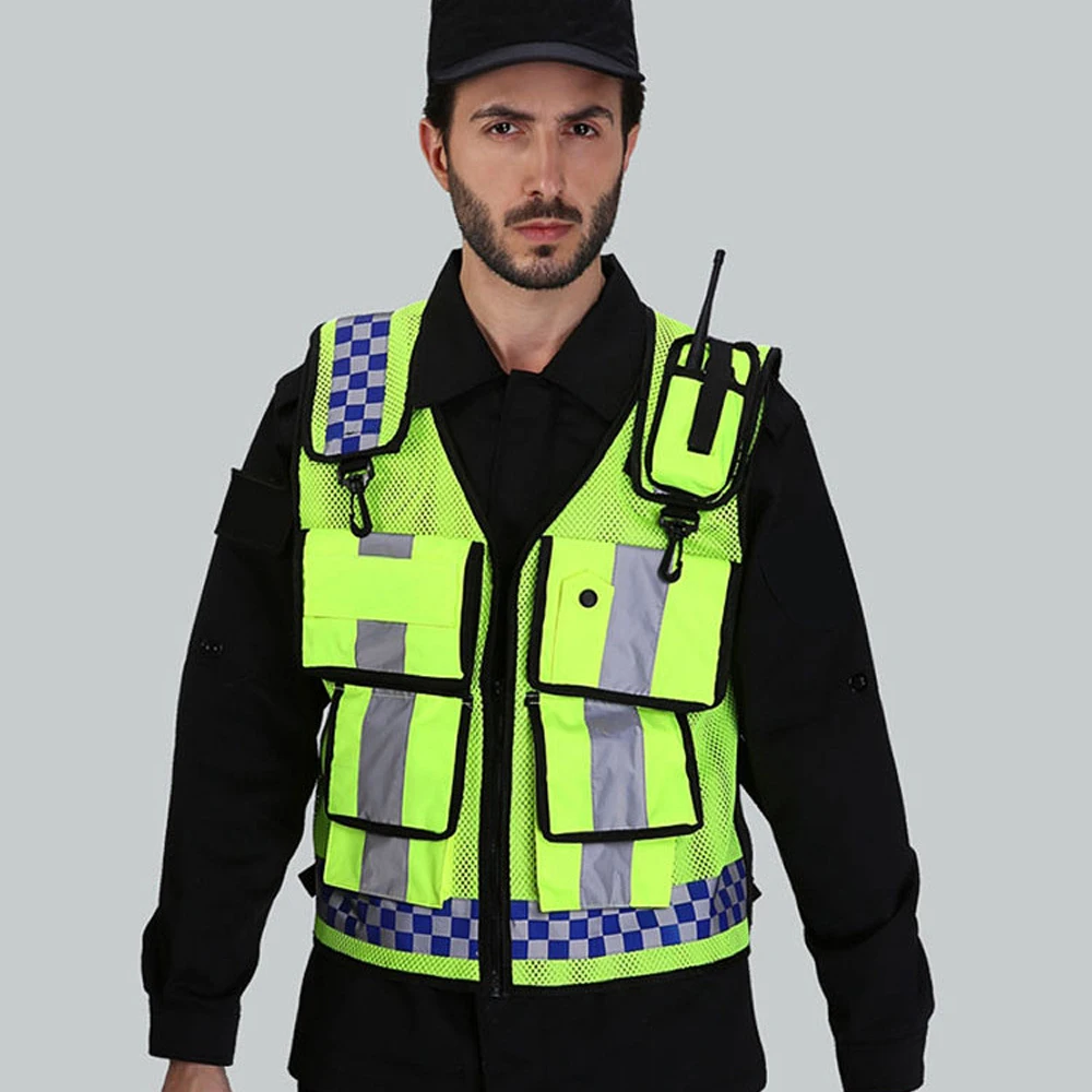Work Clothing for Men Women Multi-Pocket Mesh Construction Traffic Working Vest Hi Vis Workwer