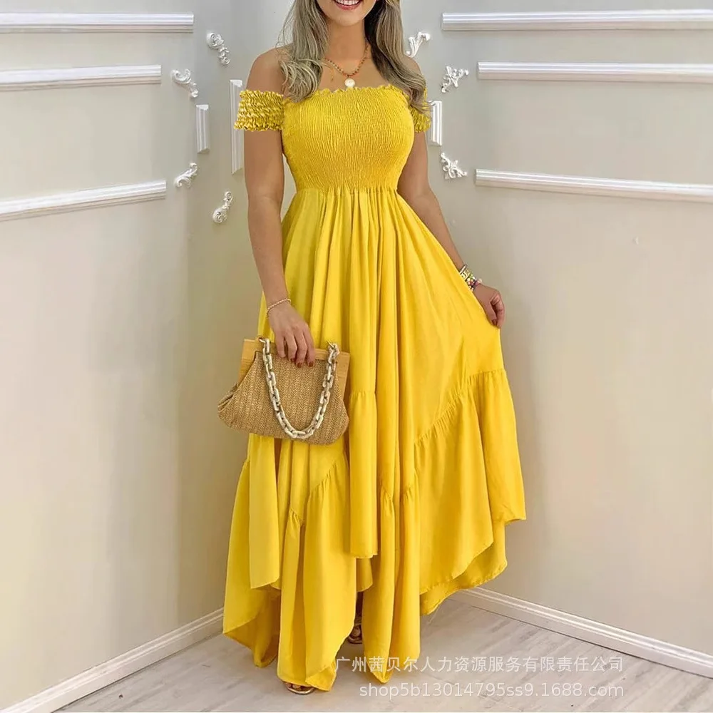 

Dress Women Long Dresses A Line Vestidos Irregular Streetwear Y2k Slim Maxi Pleated Sleeveless Elegant Splice Party Night Work