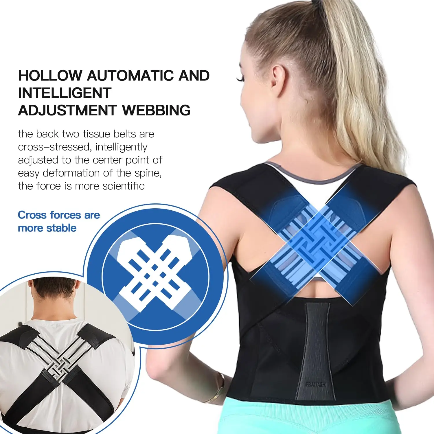 Back Adjustable Brace Posture Corrector For Women And Men Breathable Back Shoulder Posture Correction Back Support Belt