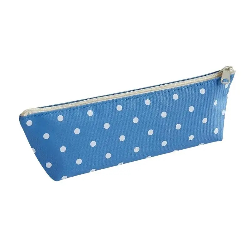 Tragbares Federmäppchen im Polka-Dot-Design mit Reißverschluss, großer Kapazität, Organizer für Schüler-Schreibwaren. – Detail 6