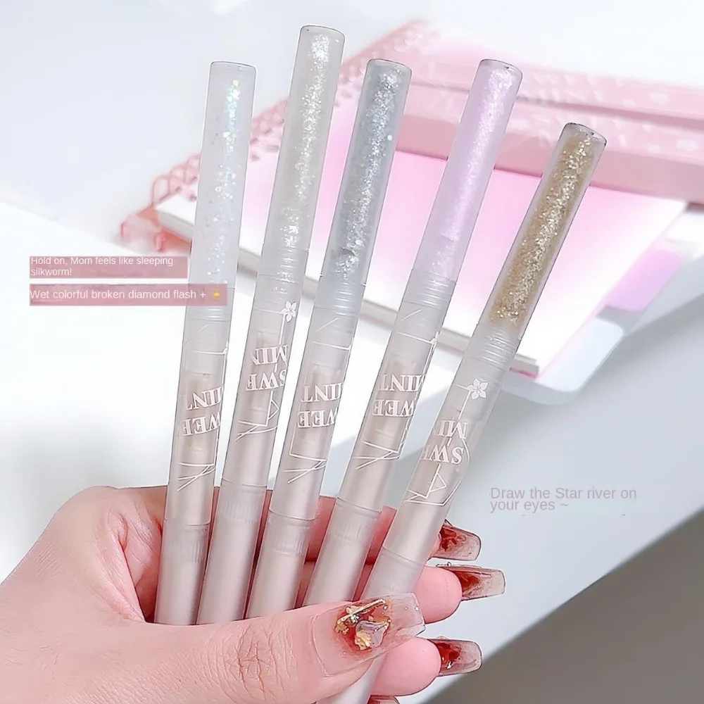 Dubbelzijdige Vloeibare Oogschaduw Glinstert Diamant Glitter Markeerstift Glanzend Waterdicht Parelmoer Eyeliner Vrouwen Make-Up