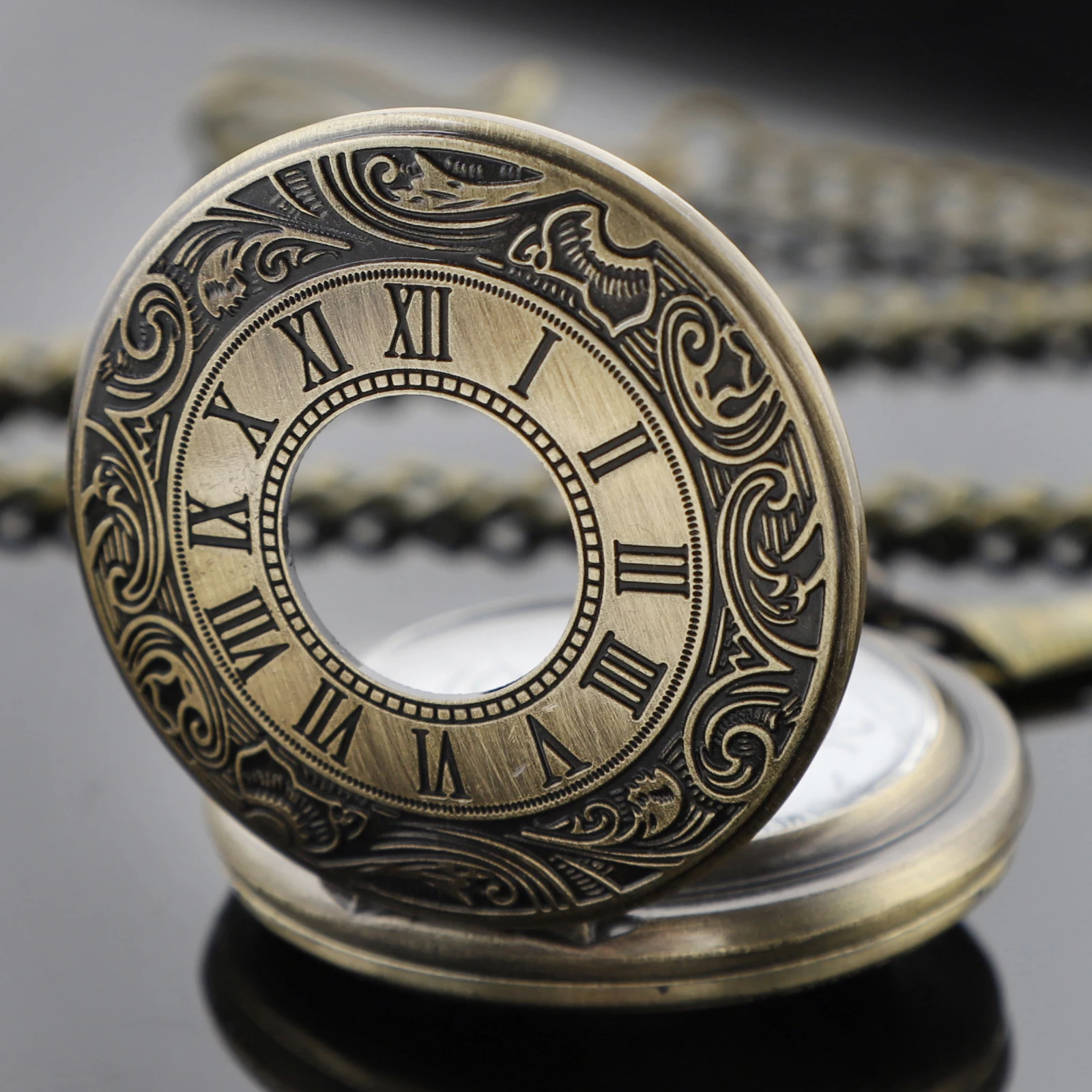 ساعة جيب Steampunk كلاسيكية مجوفة للنساء والرجال ساعات جيب فوب مع قلادة قلادة هدية Reloj De Bolsillo