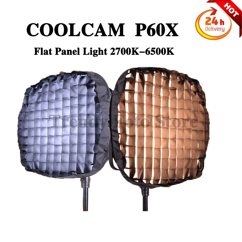 Coolcam P60X LED Flat Panel Light 2700K-6500K Photography Lighting Lamp for Studio Live Shoot Streaming with Soft Light Box