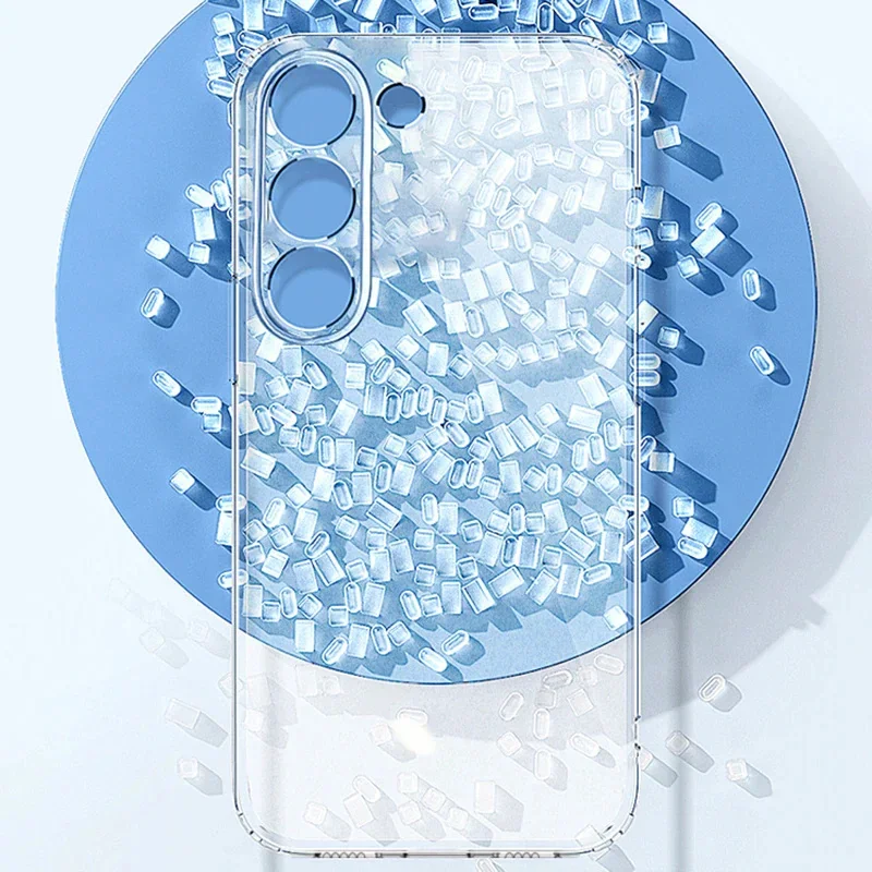 Роскошный ультратонкий мягкий чехол для Samsung Galaxy S25 ULTRA S24 FE S23 S22 S20 S21 Plus Note 20U прозрачная черная задняя Фото №4