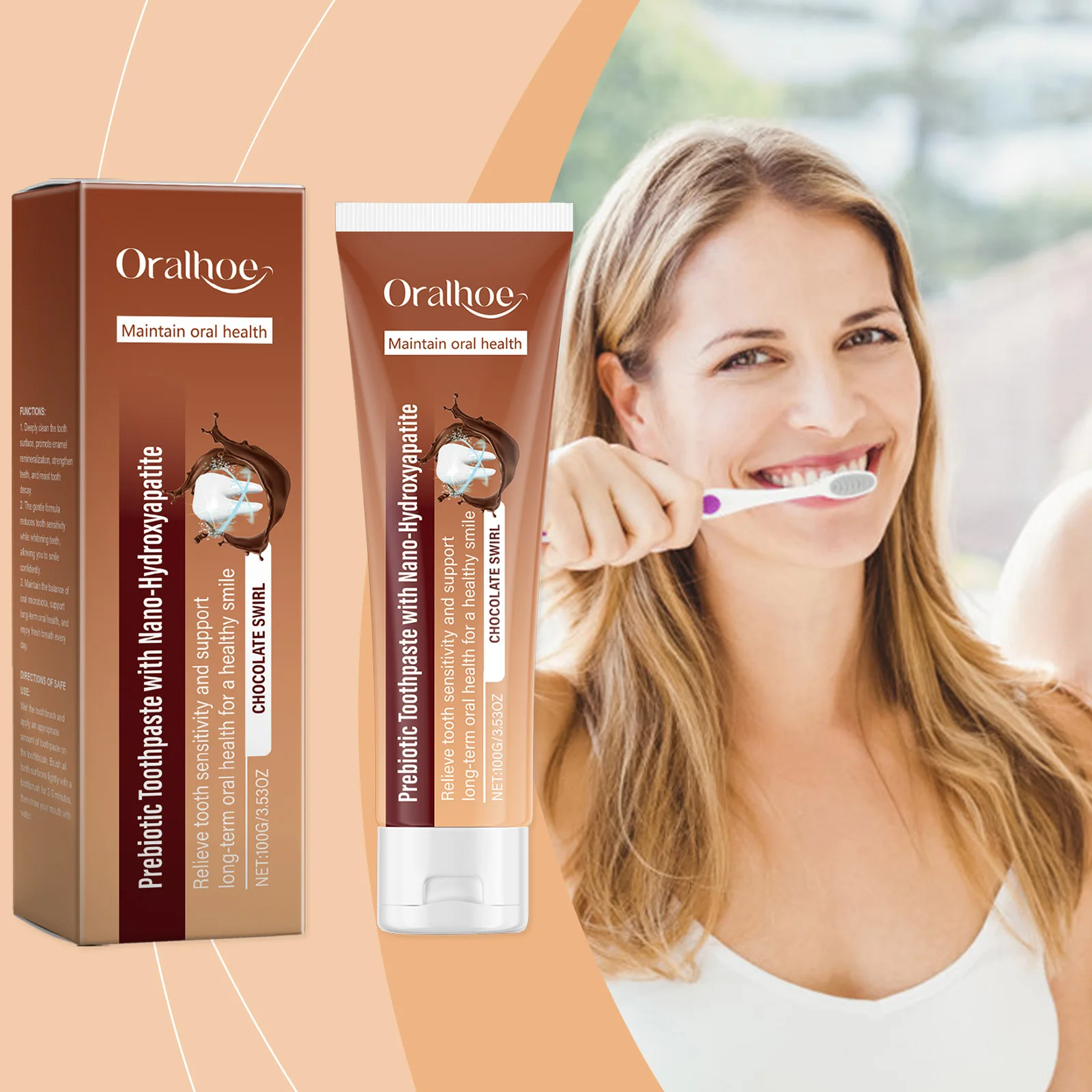 Chocolate Toothpaste-eliminate Dental Plaque Gently Cleans Tartar, Stains, Odors, Protect  Gums Clean Mouth