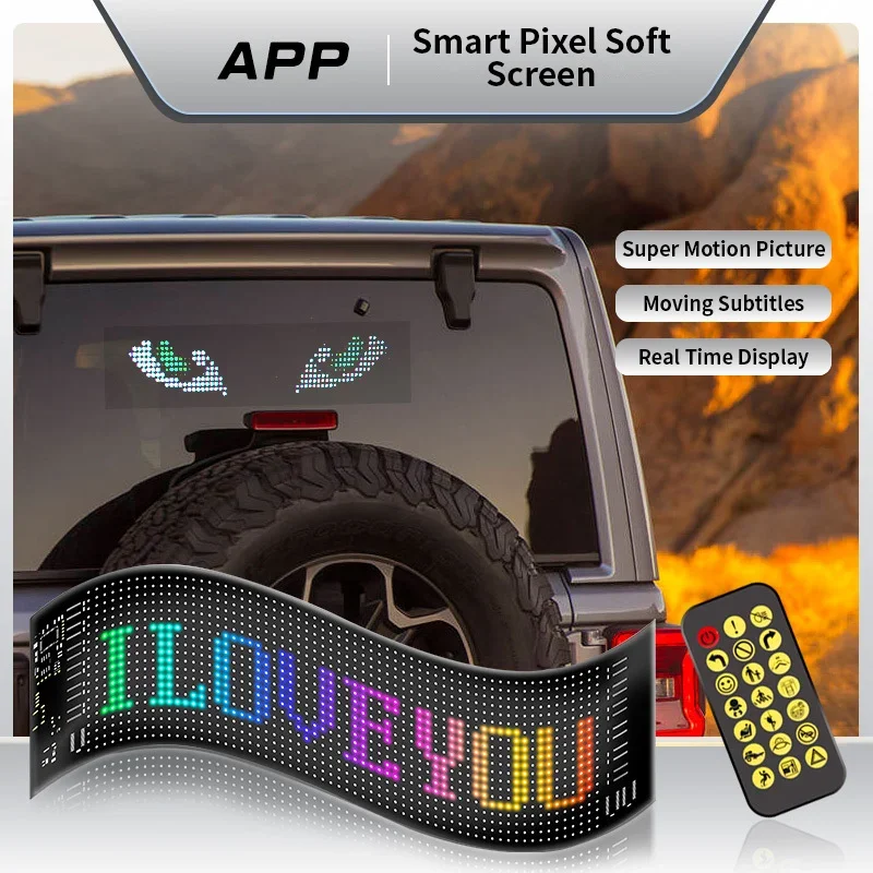 

Flexible LED Module Matrix Panel Bluetooth App Controlled USB 5V Customizable Scrolling Signboard for Cars Trucks Advertising