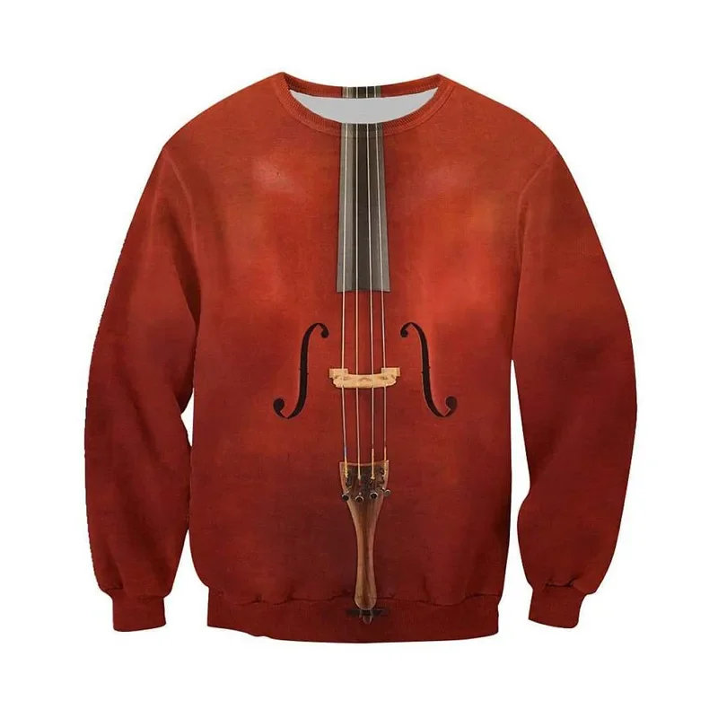 Sweat à capuche unisexe imprimé 3D Cello Art, sweat à capuche de loisirs de rue Harajuku, mode printemps et automne, rouge