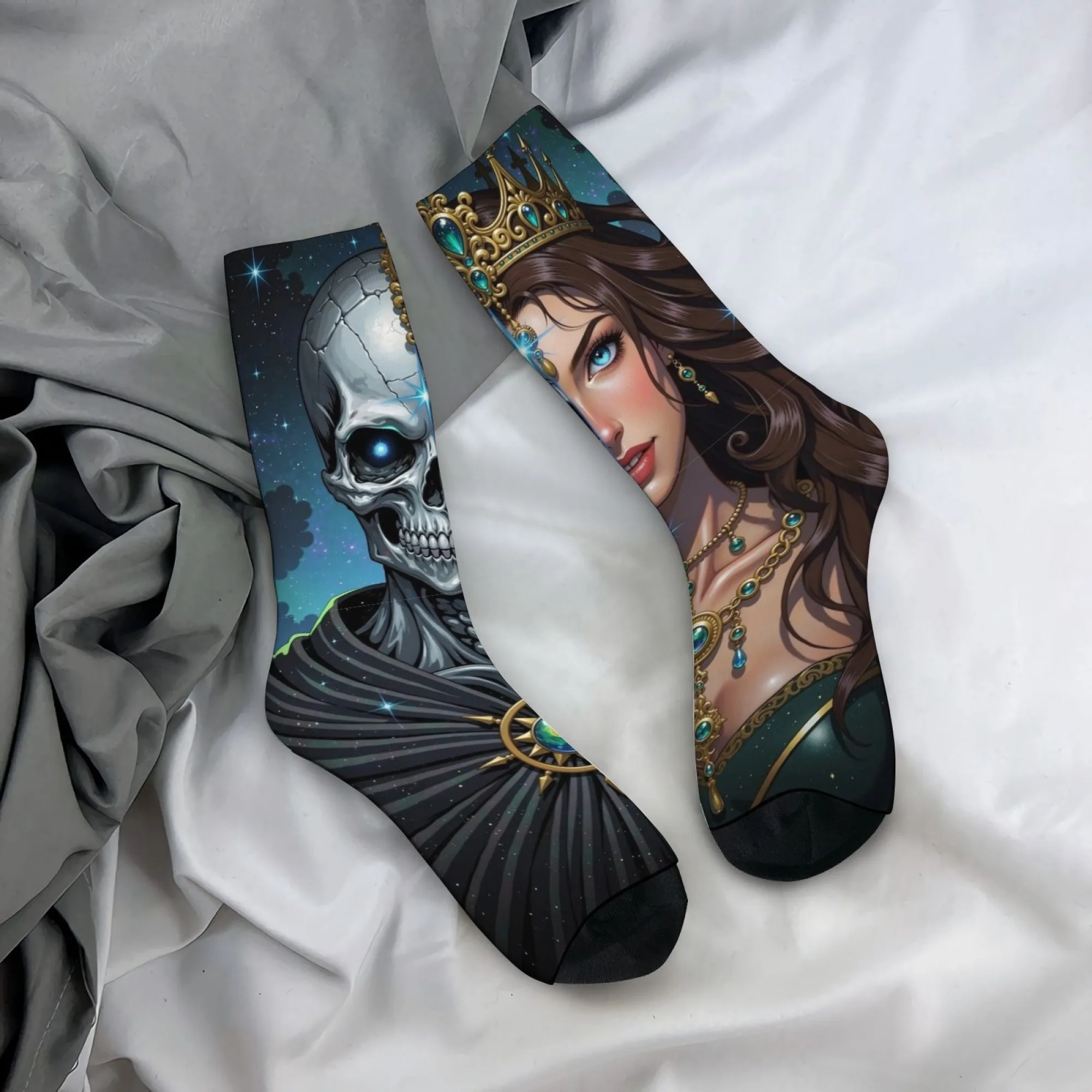 

Носки «Таинственная принцесса-череп» в стиле Харадзюку, ретро, повседневные, модные, крейзи, хип-хоп, забавные, оригинальные, подарок