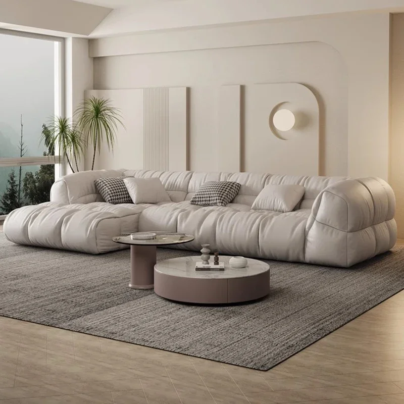 Modern Luxury Couch Living Room Italian Puffs Sectional Straight Sofa Home Design Sofas Para Salon Baratos Nordic Furniture