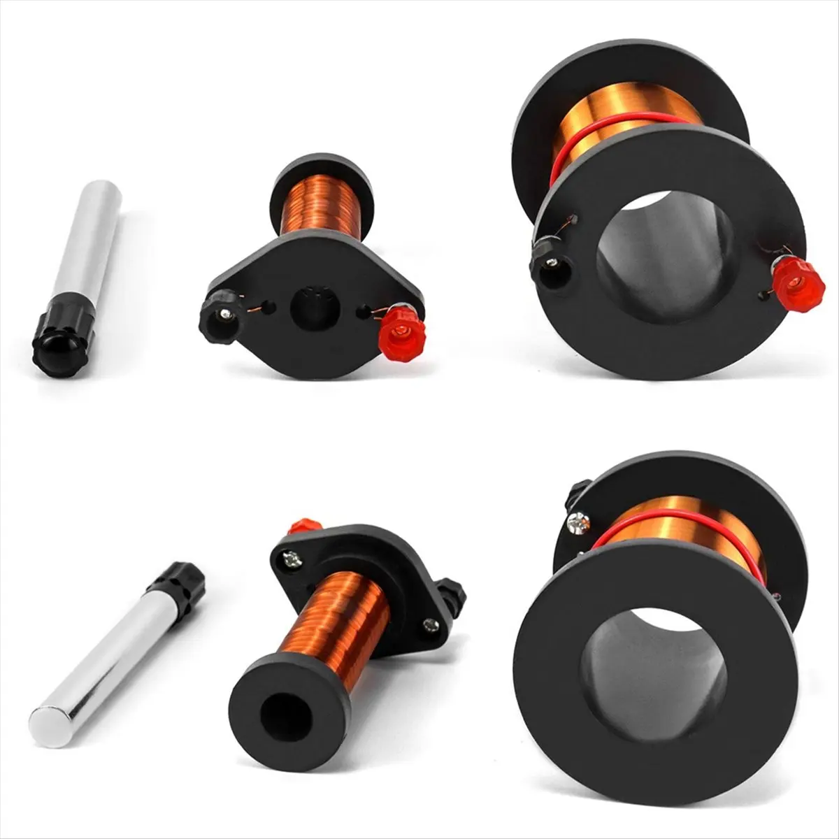 2026 New Demonstration Induction Coil with Primary Coil, Secondary Coil and Cylindrical Magnet for Physics Teaching