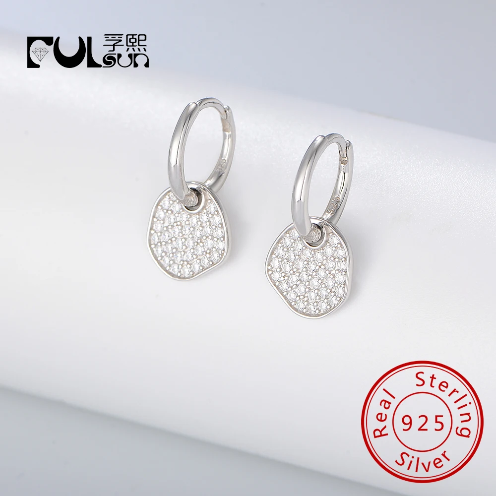 

Модные женские роскошные серьги из стерлингового серебра 925 пробы, двухцветные ювелирные изделия Huggie, винтажные серьги