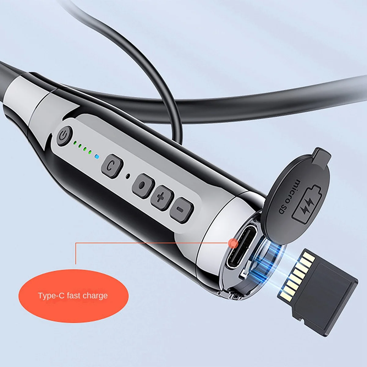 

T28C A12 Bluetooth-гарнитура 5.0 с креплением на шею, беспроводная, с длительным временем работы, съемная, графическая, полувнутриканальная TWS, черная