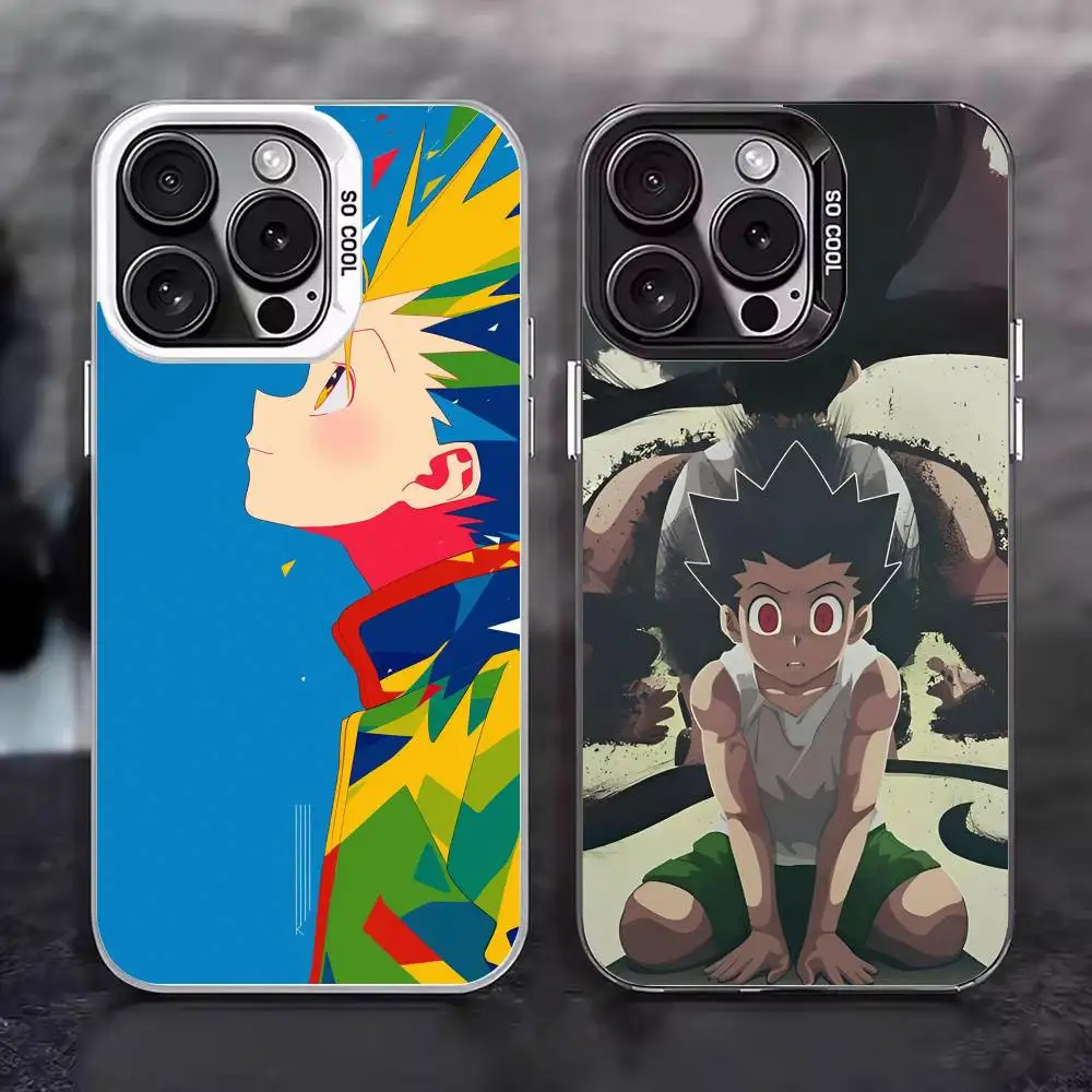 Чехол G-Gon Freecs H-Hunter X Hunter для iPhone 17, 16, 15, 14, 13, 12, 11, Pro Max, Plus, серебристый, цвета конфет.